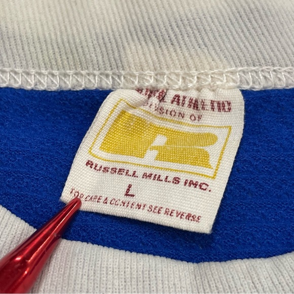 Russell Athletic Jersey Ringer Jersey T Mens Shirt Sz L VTG Viking Spirit of 76 - Picture 7 of 9